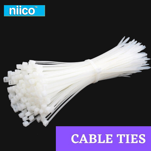 Picture of Cable Ties 4 Inch 3 X 150 mm White Color Durable Nylon Self-Locking Electric Zip Tie-100 PCS Packet