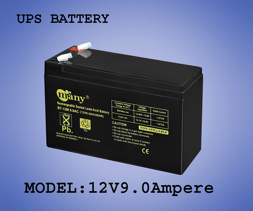 Picture of UPS Heavy Duty Battery Rechargeable - 12v9.0 Ampere (Maintenance Free)