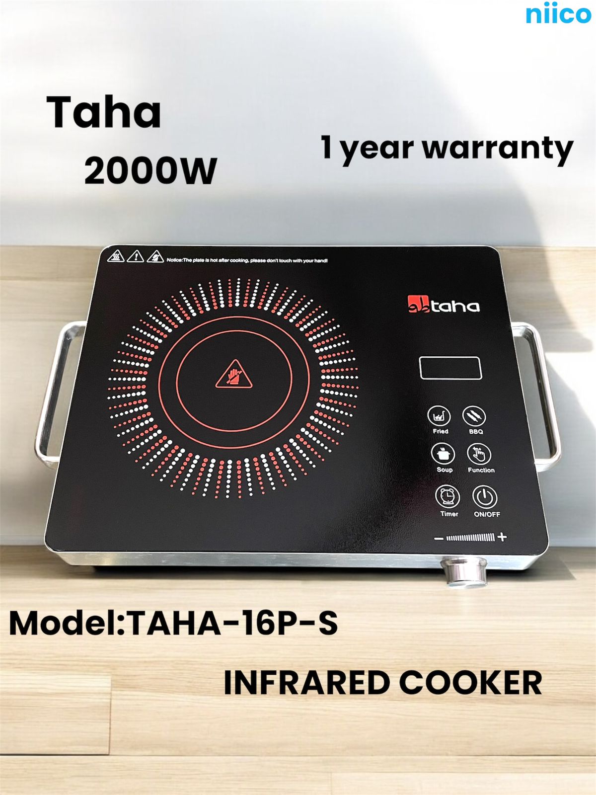 Picture of taha Infrared Cooker 85% Energy Savings & Smokeless Model : taha-16 Capacity : 2000 Watt-Suit For Any Pot-4 Digit Disply-1 Year Warranty