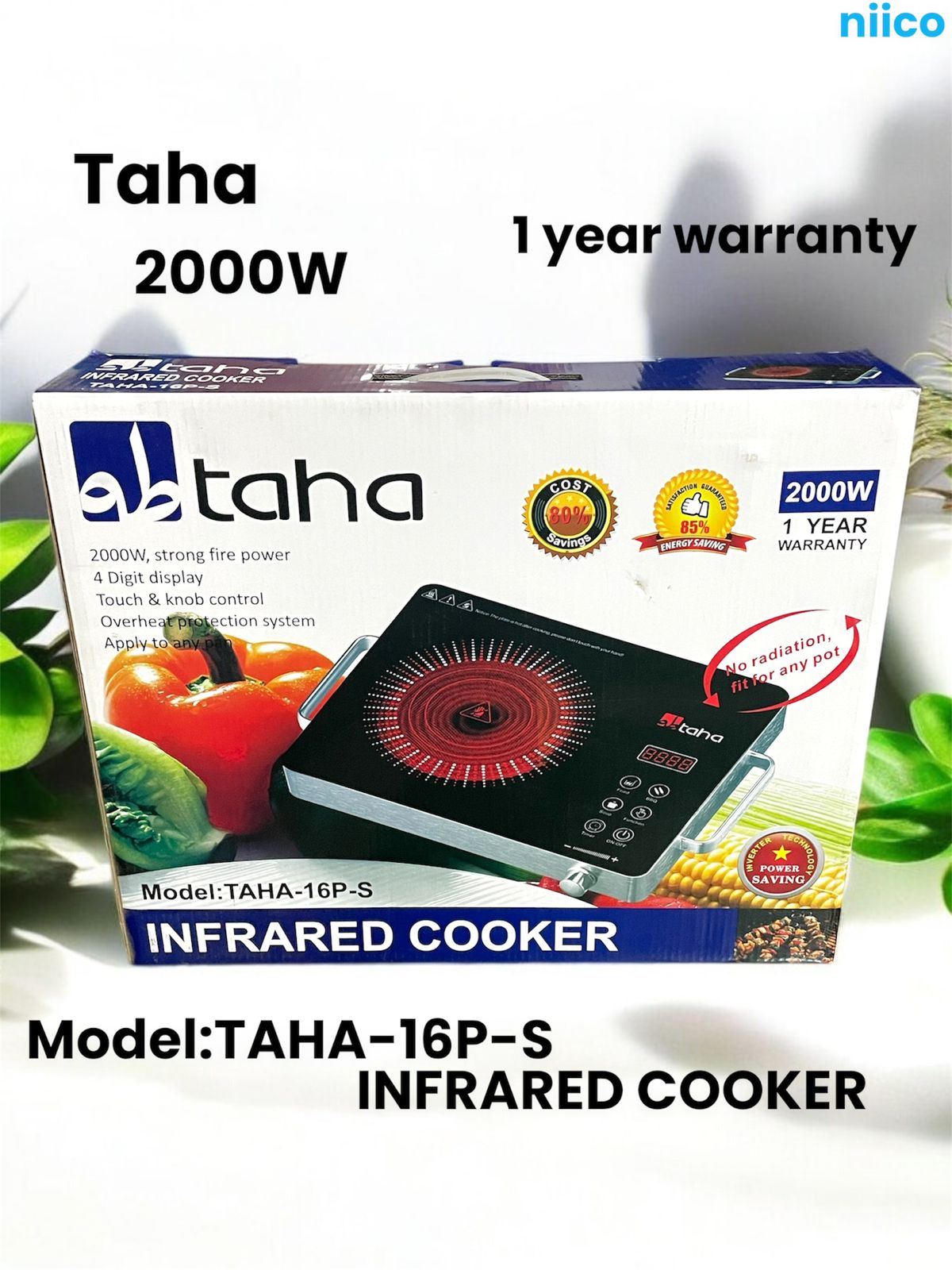Picture of taha Infrared Cooker 85% Energy Savings & Smokeless Model : taha-16 Capacity : 2000 Watt-Suit For Any Pot-4 Digit Disply-1 Year Warranty