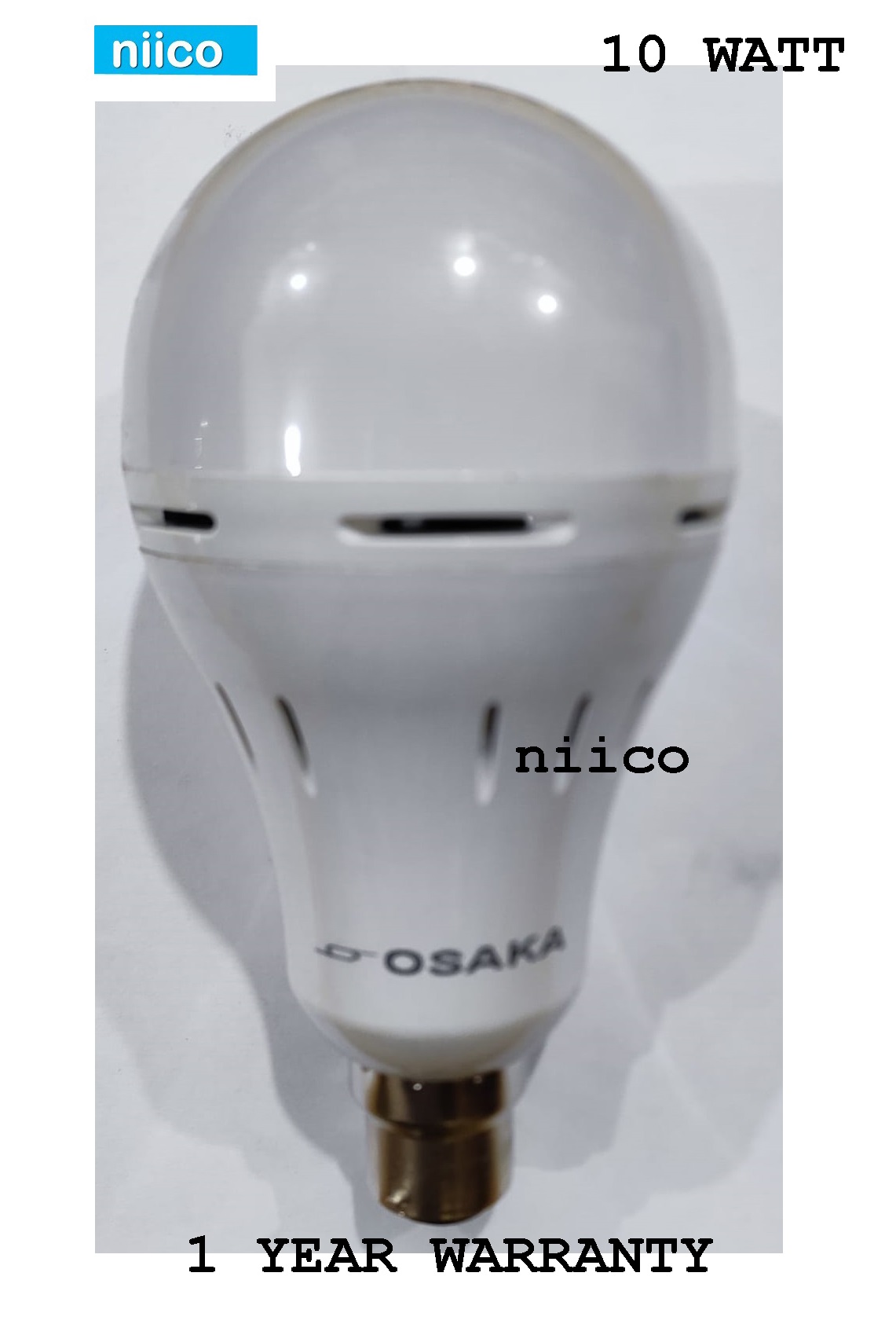 Picture of OSAKA ACDC LED ECO Bulb Emergency White Light= 10 Watt Pin Type Light (2.5 Hour Backup)- 1 Year Warranty