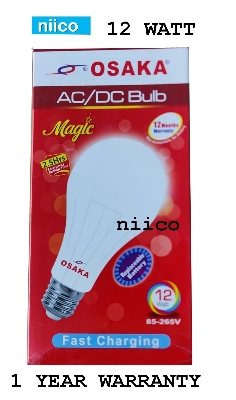 Picture of OSAKA ACDC LED ECO Bulb Emergency White Light= 12 Watt Pass Type Light (2.5 Hour Backup)- 1 Year Warranty