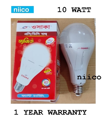 Picture of OSAKA ACDC LED ECO Bulb Emergency White Light= 10 Watt Pass Type Light (2.5 Hour Backup)- 1 Year Warranty