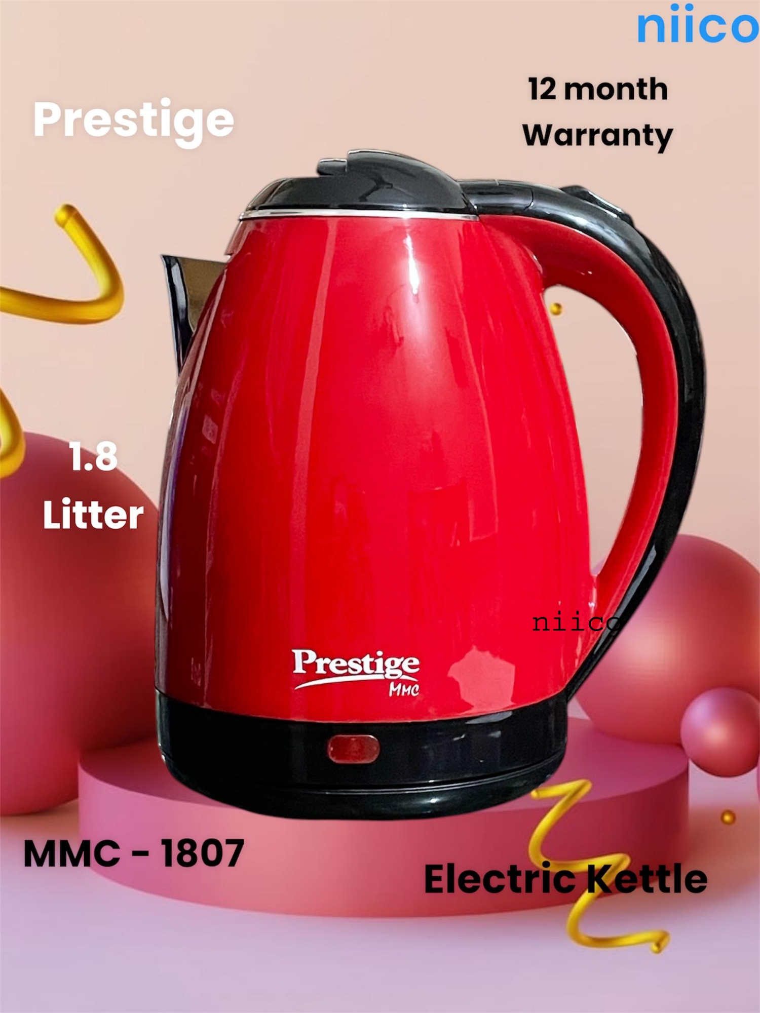 Picture of Prestige Heavy Duty  Electric Kettle Model: MMC 1807= 1.8  Liter Double Part (1 Years Warranty)