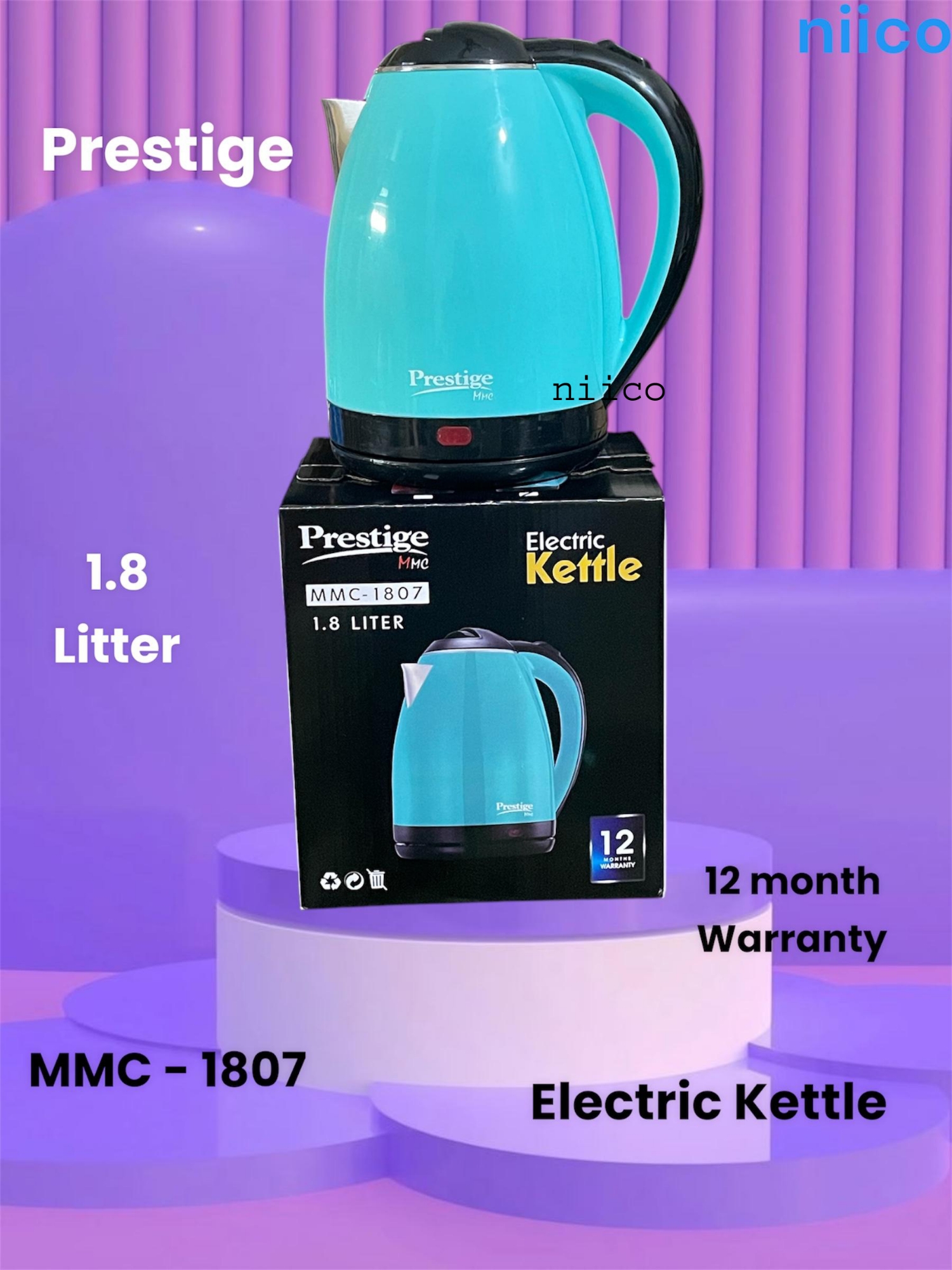 Picture of Prestige Heavy Duty  Electric Kettle Model: MMC 1807= 1.8  Liter Double Part (1 Years Warranty)