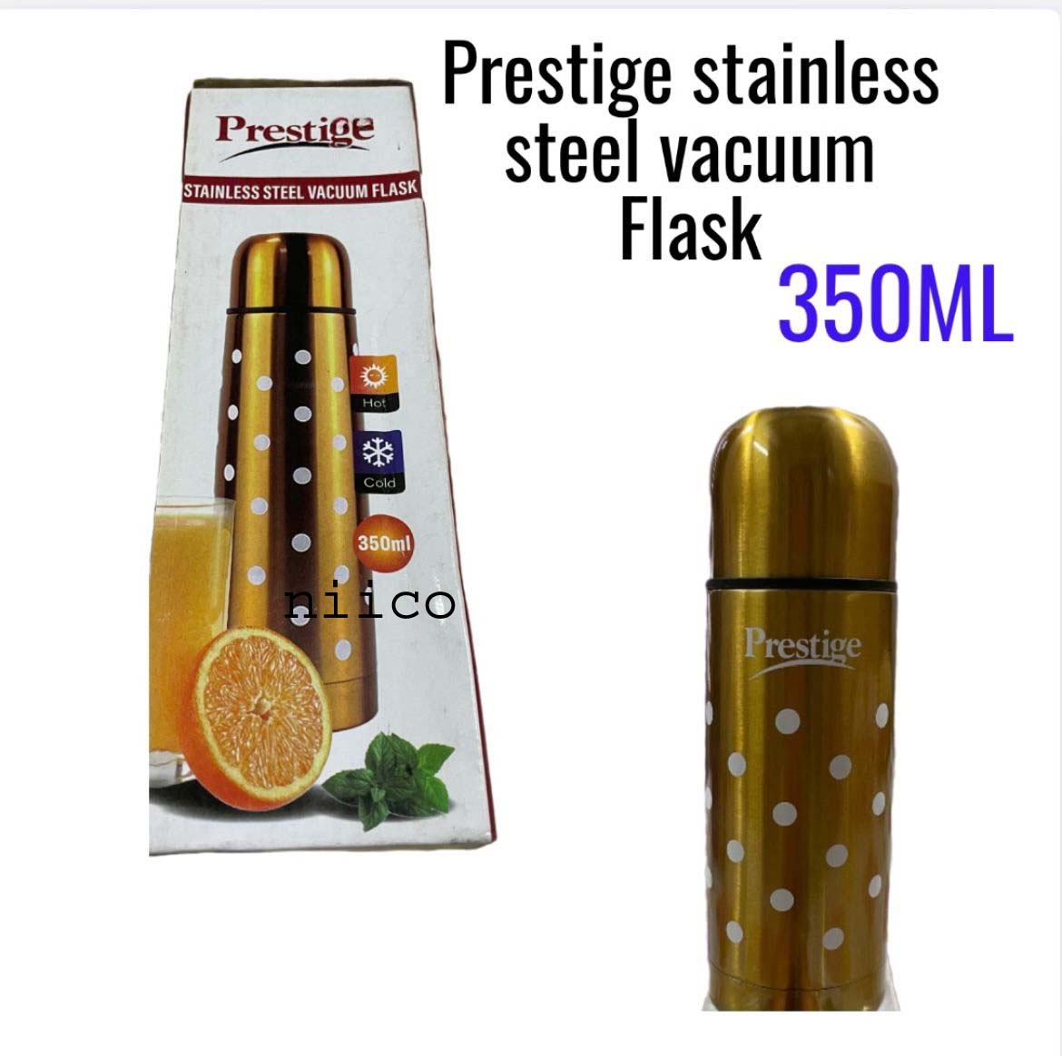 Picture of Prestige Heavy duty Vacuum Flask 350 ML ALL STEEL HOT/COLD WATER FLASK/TEA FLASKS/VACUUM BOTTLE