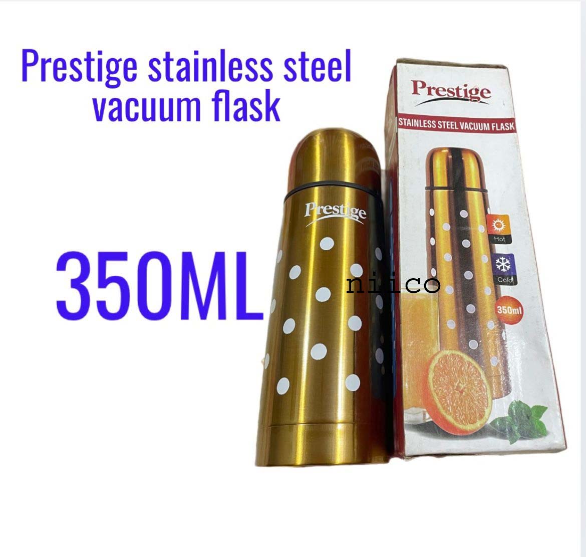Picture of Prestige Heavy duty Vacuum Flask 350 ML ALL STEEL HOT/COLD WATER FLASK/TEA FLASKS/VACUUM BOTTLE