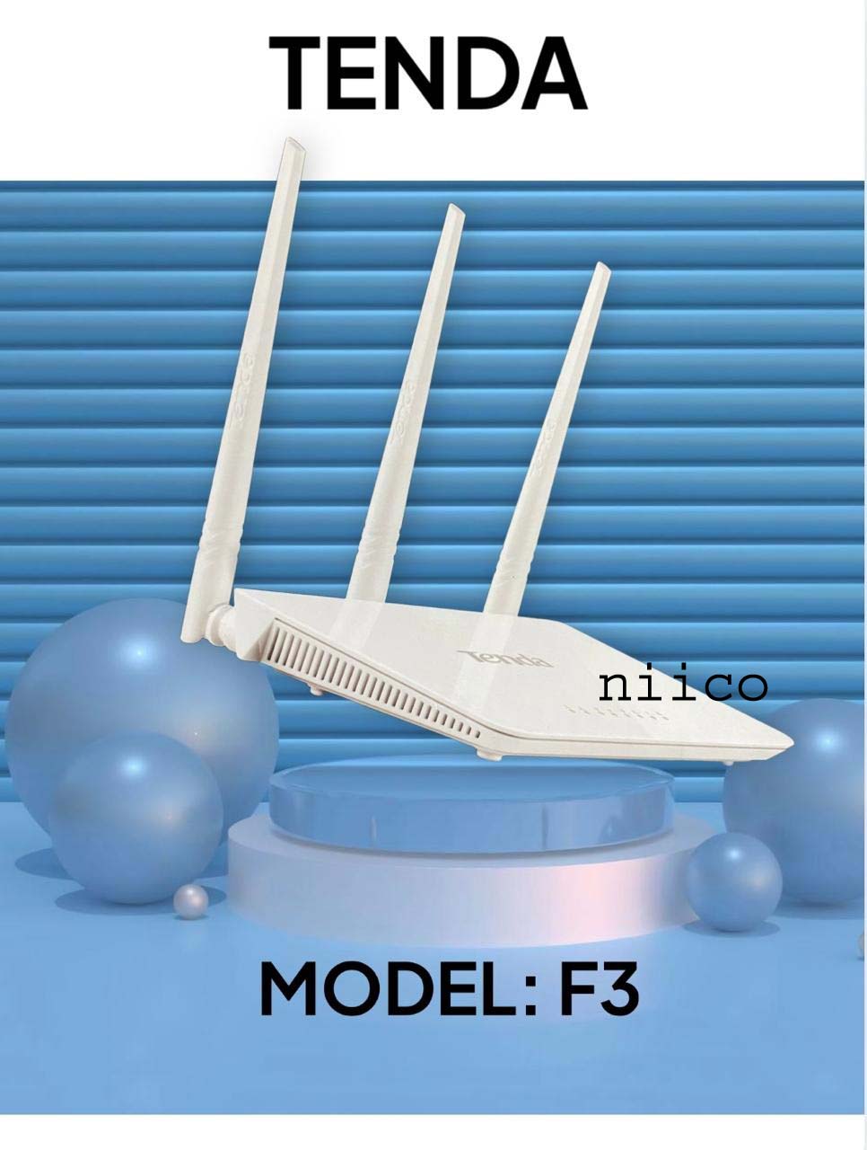 Picture of Tenda F3 300 Mbps Wireless Home Router N300 3 Antenna Wifi Router-1 Year Warranty