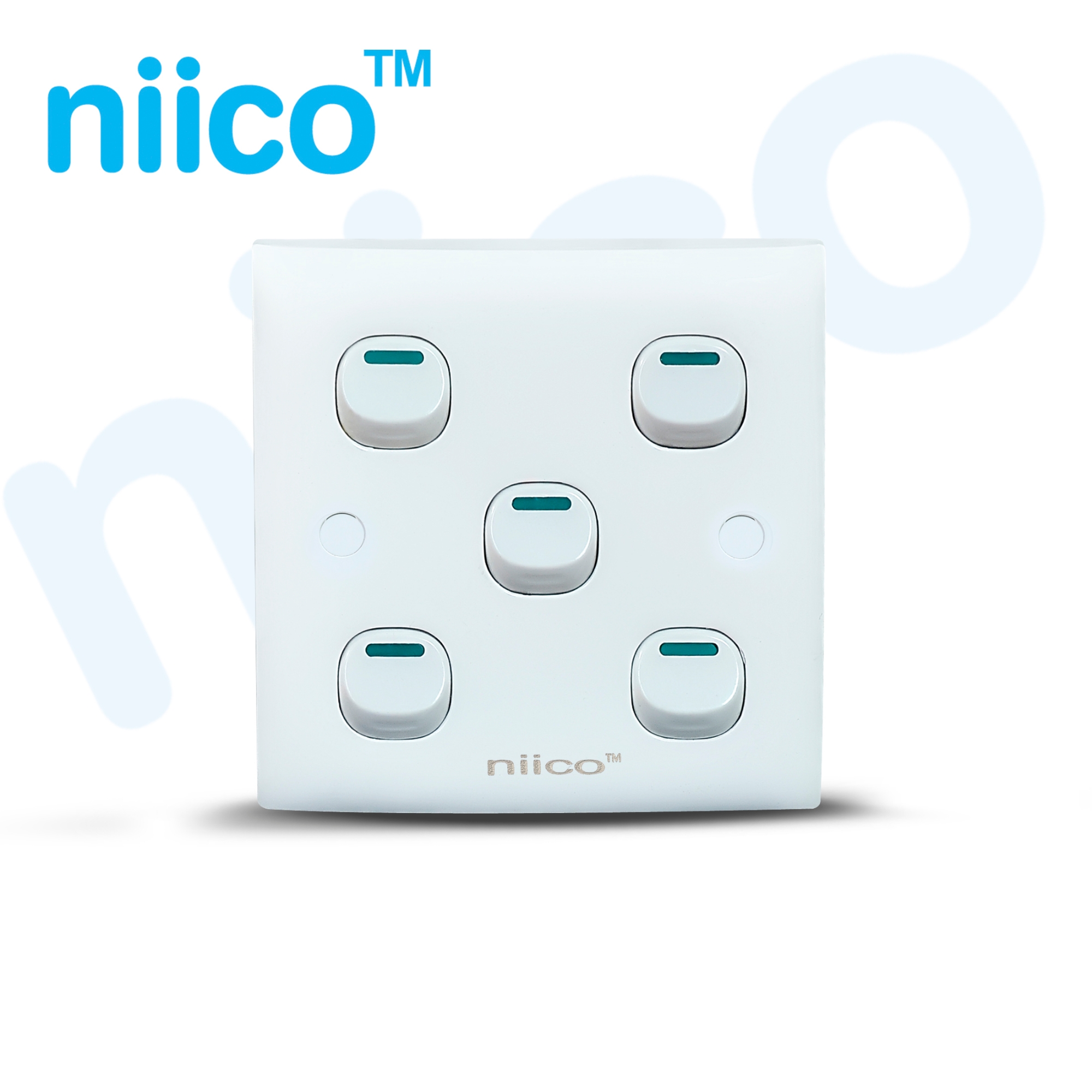 Picture of NIICO Classic 5 Gang 1 Way Wall Switch ( Single Pice)-5 Year warranty