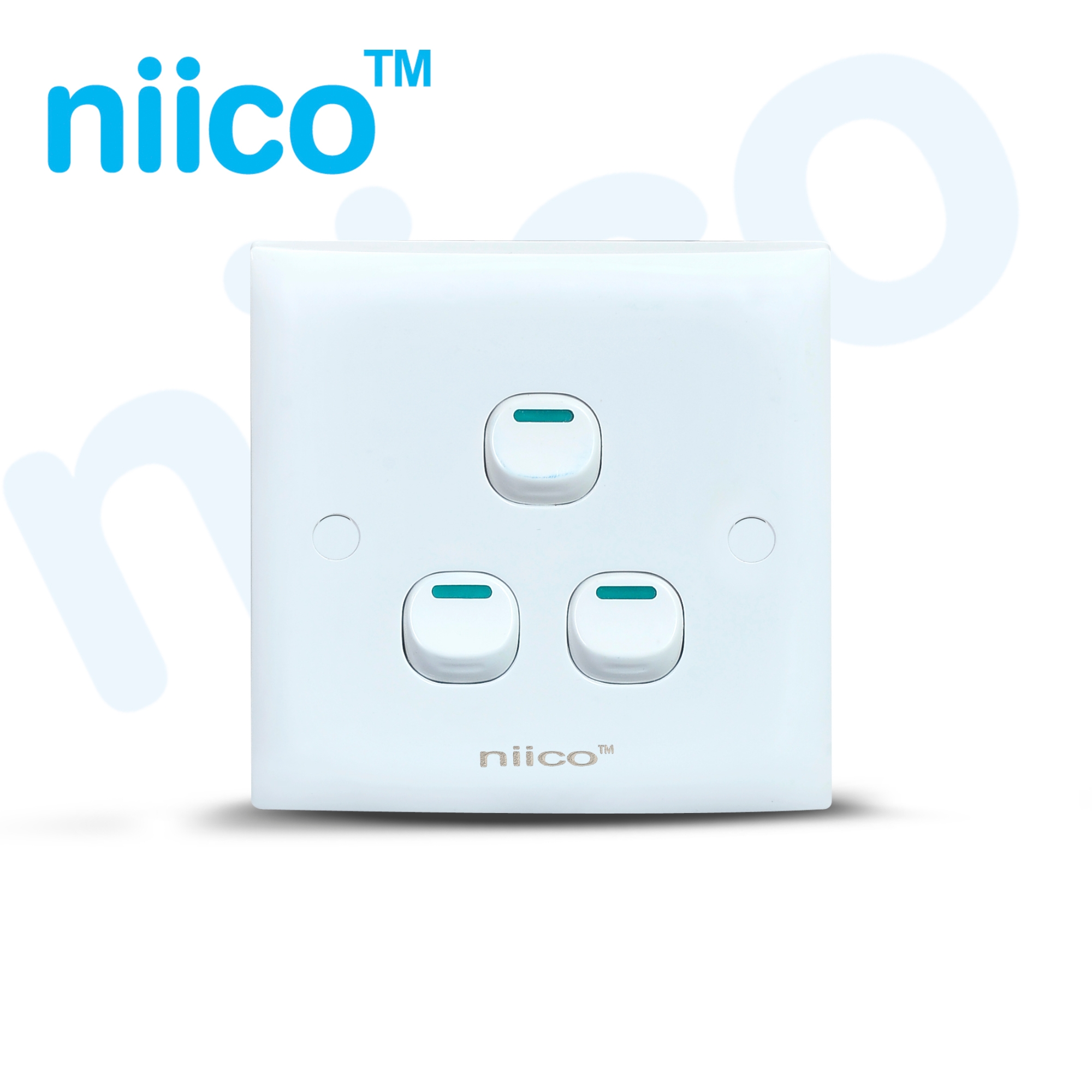 Picture of NIICO Classic 3 Gang 1 Way Wall Switch ( 5 Year Warranty)