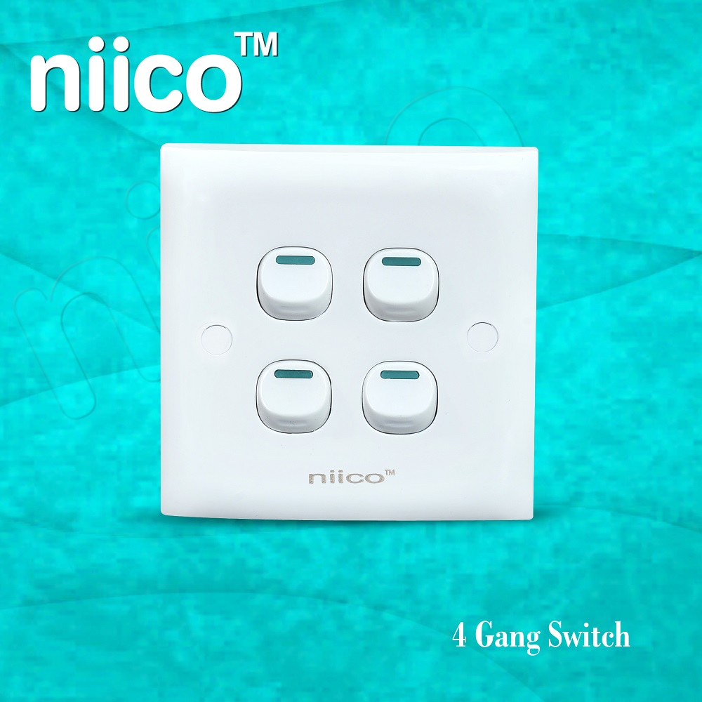 Picture of NIICO Classic 4 Gang 1 Way Wall Switch ( 5 Year Warranty)