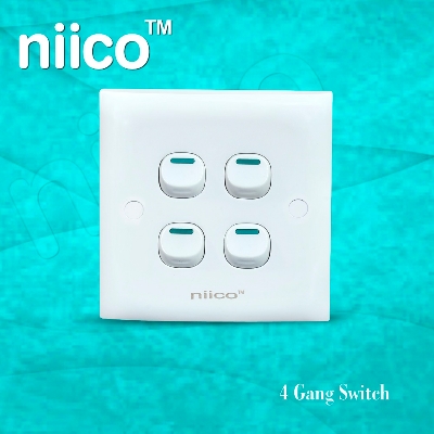 Picture of NIICO Classic 4 Gang 1 Way Wall Switch ( 5 Year Warranty)