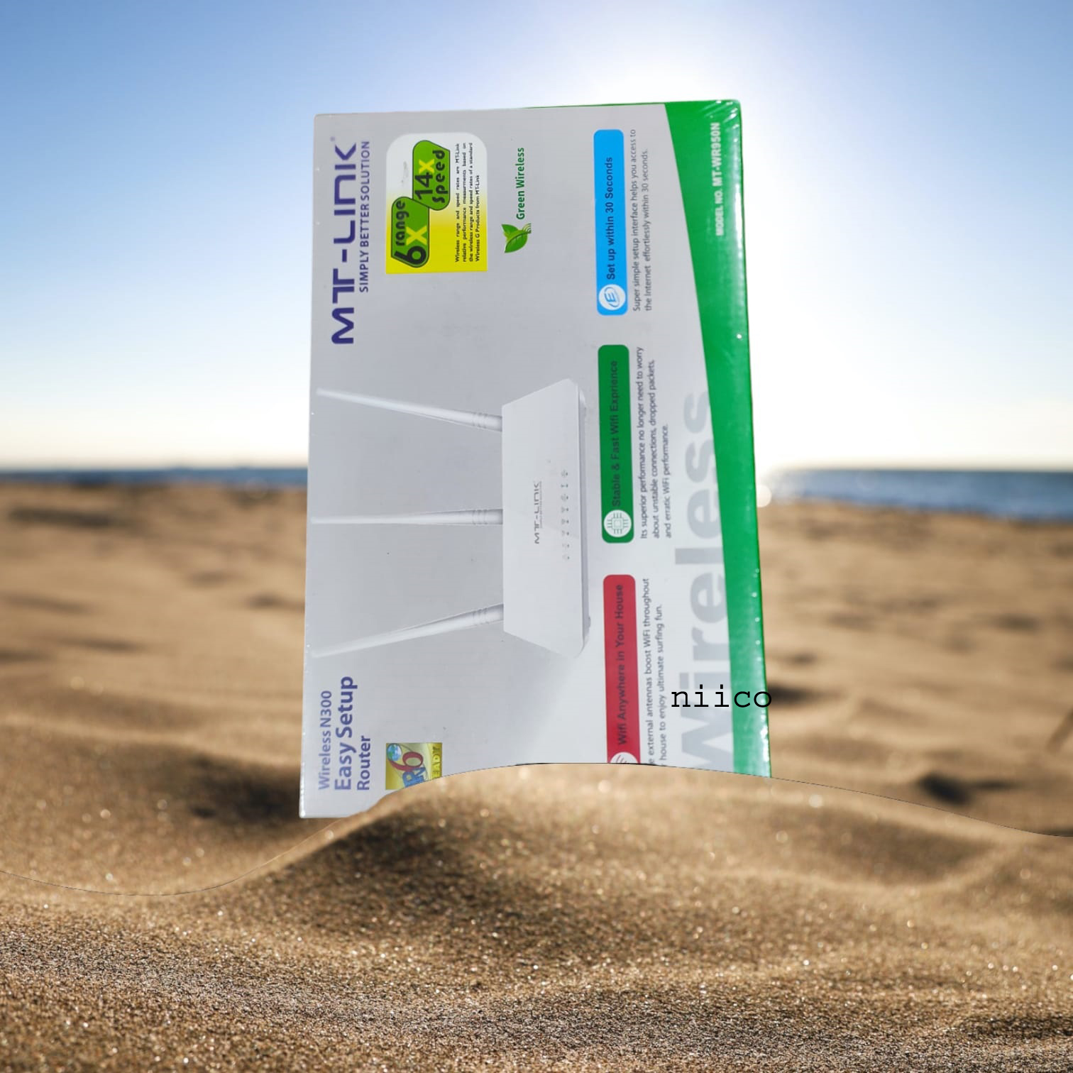 Picture of MT-LINK 300 Mbps (6XRange) (14XSpeed) Wireless Home Router Model-MT-WR950N- N300 3 Antenna Wifi Router-1 Year Warranty