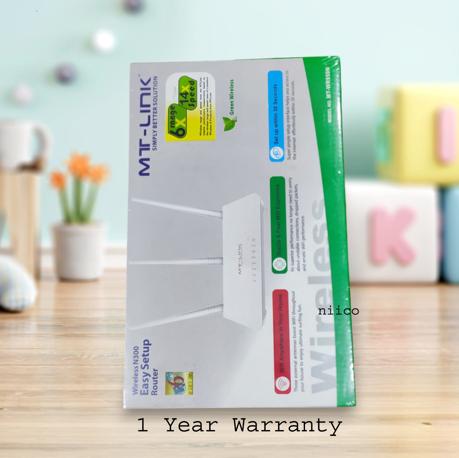 Picture of MT-LINK 300 Mbps (6XRange) (14XSpeed) Wireless Home Router Model-MT-WR950N- N300 3 Antenna Wifi Router-1 Year Warranty