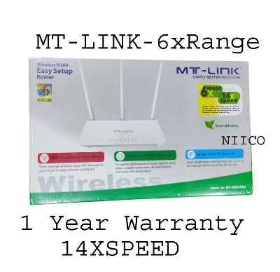 Picture of MT-LINK 300 Mbps (6XRange) (14XSpeed) Wireless Home Router Model-MT-WR950N- N300 3 Antenna Wifi Router-1 Year Warranty