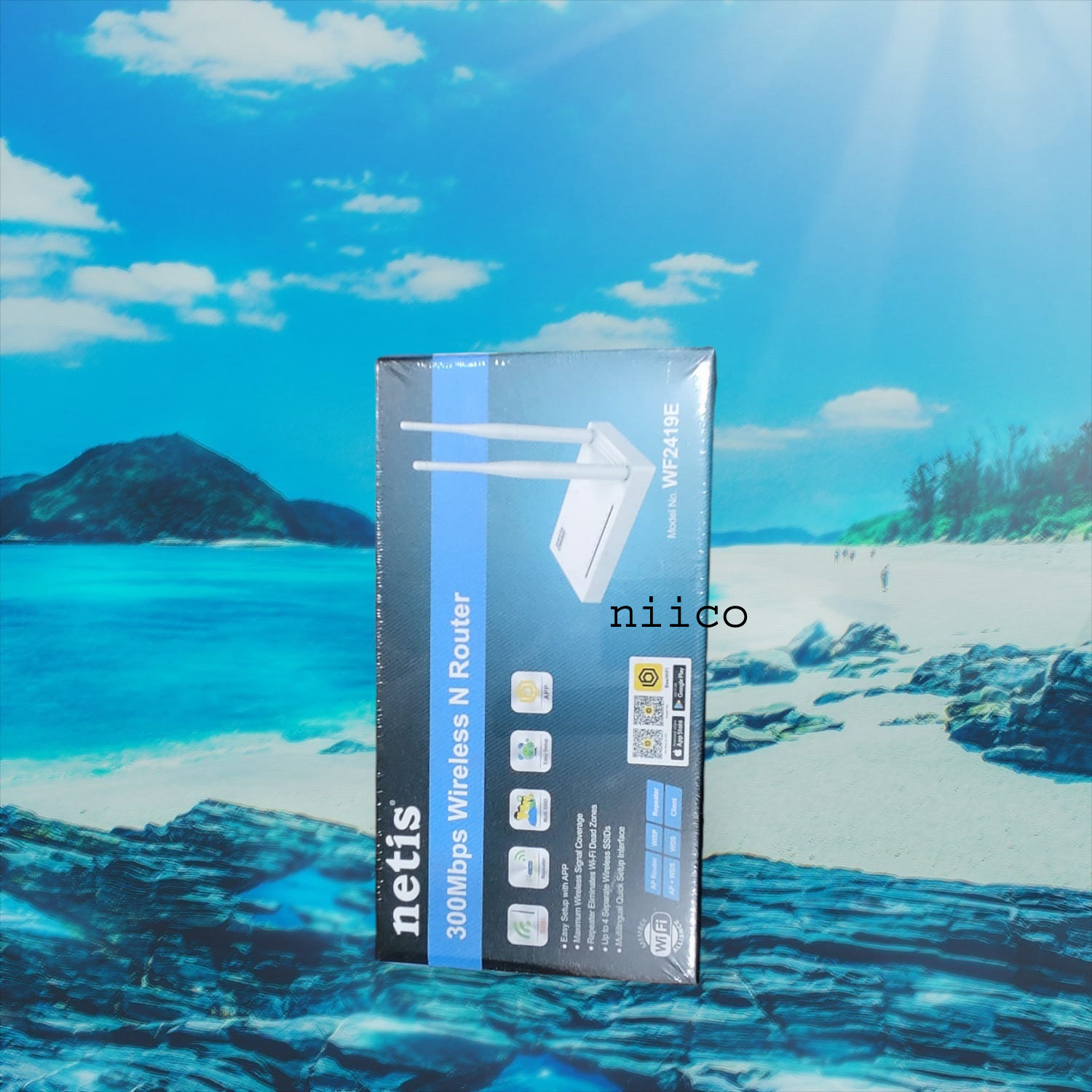 Picture of Netis 300MBPS WIRELESS N ROUTER 2 ANTENNA WITH 5DBI FIXED MODEL- WF2419E -1 YEAR WARRTY