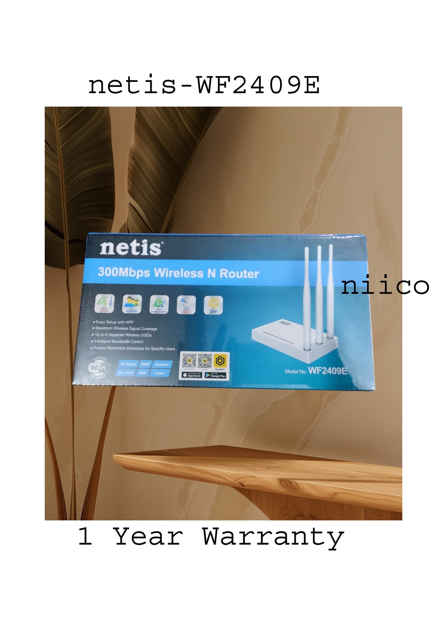 Picture of Netis 300MBPS WIRELESS N ROUTER 3 ANTENNA WITH MODEL- WF2409E  -(1 YEAR WARRTY)