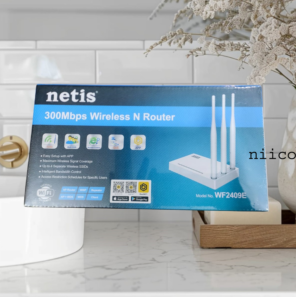 Picture of Netis 300MBPS WIRELESS N ROUTER 3 ANTENNA WITH MODEL- WF2409E  -(1 YEAR WARRTY)