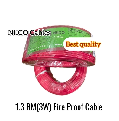 Picture of Niico House Waring Cable 1.3 RM Fireproof Copper cable 10 Guz - 1.3 rm (3-W) 3/22 Copper cable Red Color -(5 Year Warranty )-10 Guz=30 Foot Copper Wire