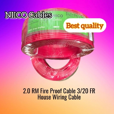 Picture of Niico House Waring Cable 2.0 RM Fireproof Copper cable 10 Guj - 2.0 rm 3/20 Copper cable Red Color -(5 Year Warranty )-10 Guz=30 Foot Copper Wire