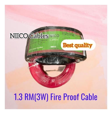 Picture of Niico House Waring Cable 1.3 RM Fireproof Copper cable 50 Guj - 1.3 rm (3-W) 3/22 Copper cable Black Color -(5 Year Warranty )-50 Guz=150 Foot Copper Wire