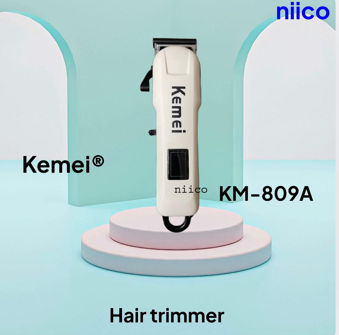 Picture of Kemei AC/DC Digital Electric Rechargeable Professional Hair Clipper Trimmer Model -KM-809A (4 Plastic Attachment Combs)