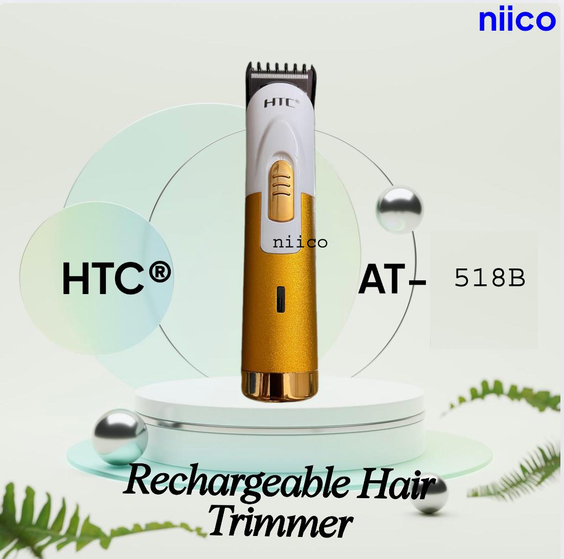 Picture of HTC Professional Rechargeable Heavy Duty  Trimmer / Beard Shaver Trimer For Men Men Model:AT-518B /1107B-Using Time -45 Minutes