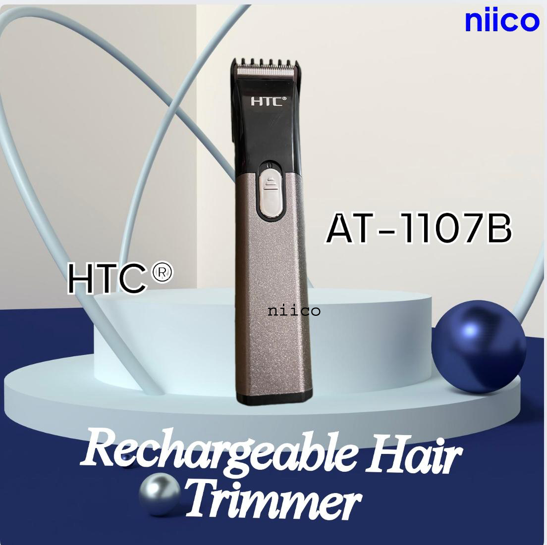 Picture of HTC Professional Rechargeable Heavy Duty  Trimmer / Beard Shaver Trimer For Men Men Model:AT-1107B -Using Time -45 Minutes
