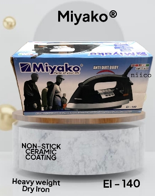 Picture of Miyako Non-Stick Ceramic coating Heavy Weight Dry Iron - Iron Machine Model : El - 140 - Effortlessly Iron Clothes With Automatic Heavy-Weight Dry Iron:1 Year Warranty