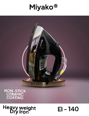 Picture of Miyako Non-Stick Ceramic coating Heavy Weight Dry Iron - Iron Machine Model : El - 140 - Effortlessly Iron Clothes With Automatic Heavy-Weight Dry Iron:1 Year Warranty