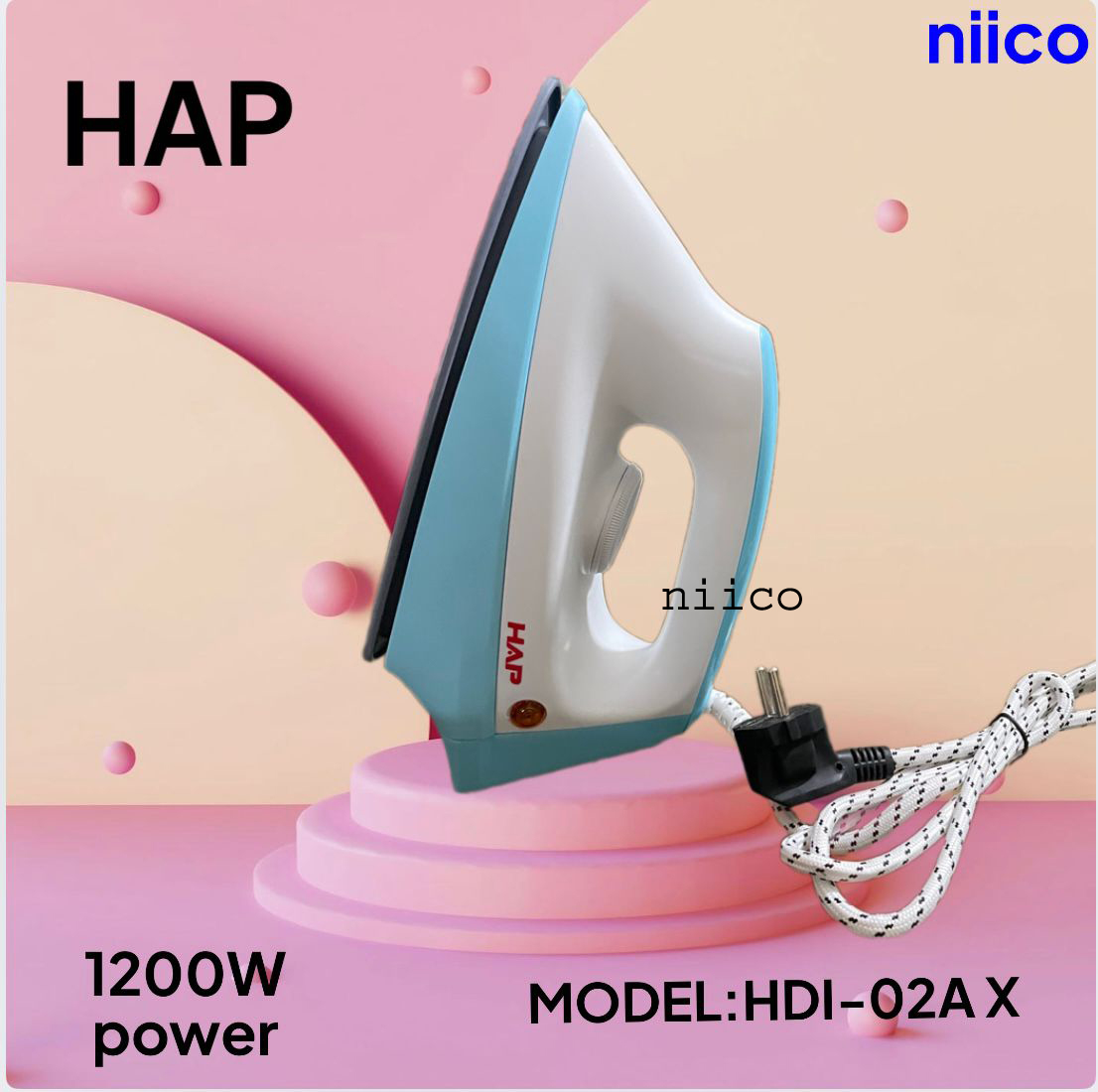 Picture of HAP  Heavy Weight Dry Iron - Iron Machine Model : HDI 02AX -1.5 Kg  Effortlessly Iron Clothes With Automatic Heavy-Weight Dry Iron:1 Year Warranty