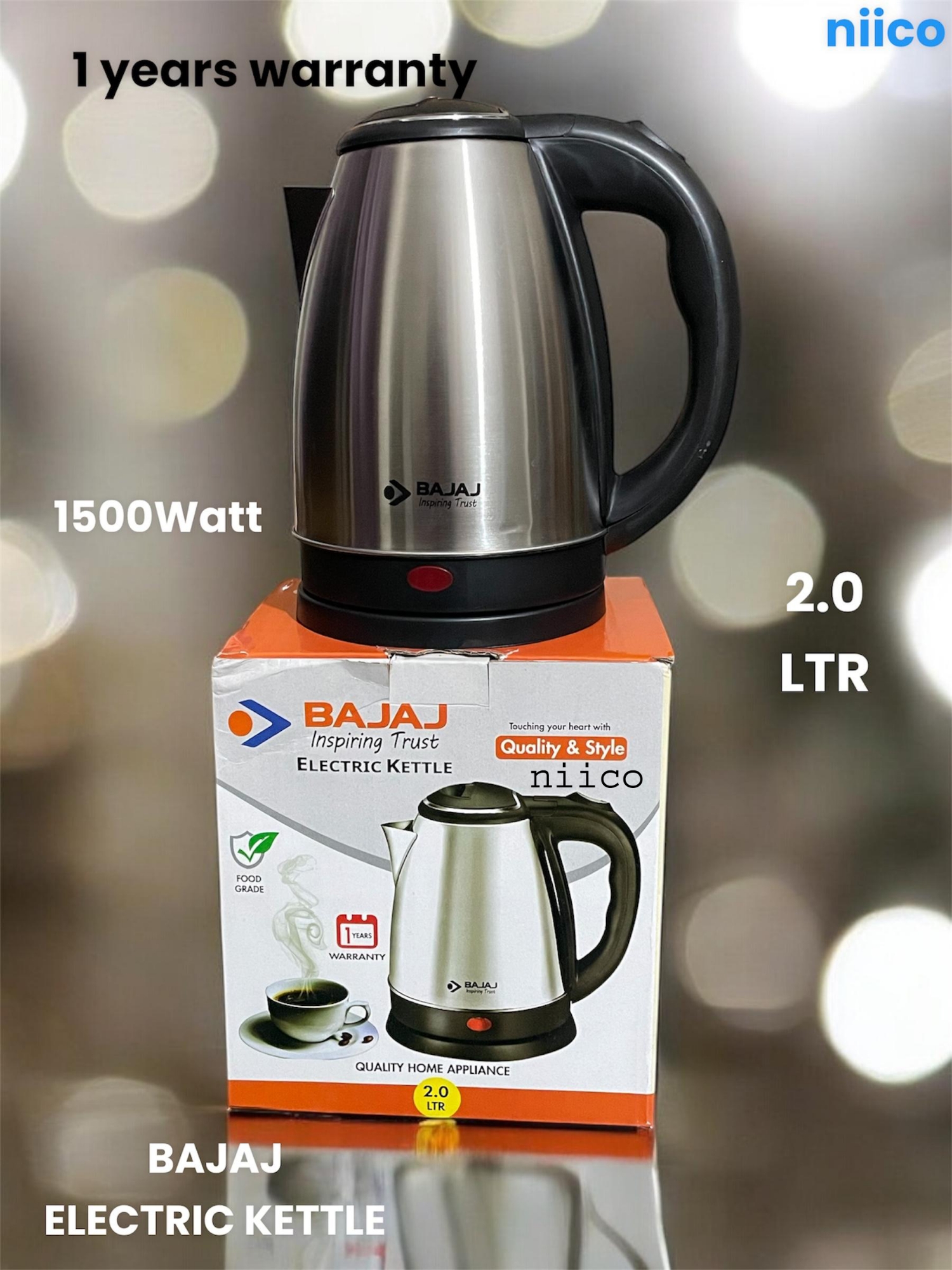 Picture of Bajaj Heavy Duty Electric Kettle  = 2.0 Liter (1 Years Warranty)