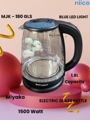 Picture of Miyako Durable  Heavy Dutty Electric Kettle Stain Resistant Body  Model  =MJK 180 GLS- 1.8  Liter (1 Years Warranty)
