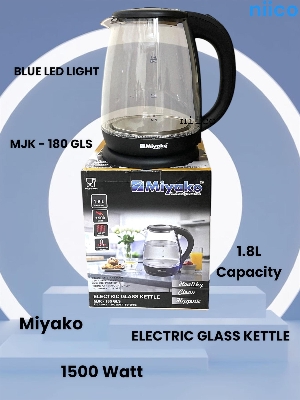 Picture of Miyako Durable  Heavy Dutty Electric Kettle Stain Resistant Body  Model  =MJK 180 GLS- 1.8  Liter (1 Years Warranty)