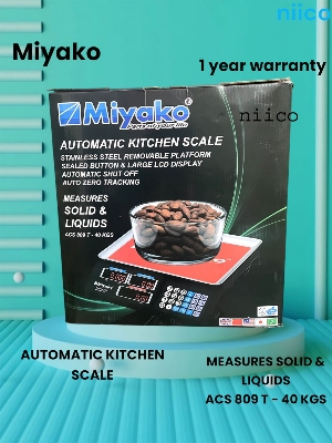 Picture of Weight Machine Miyako Weight Machine  Digital Automatic Electronic  Kitchen Scale Weight Machine Stainless Steel Machine Sealead Button & Large LCD Display for Measuring Food, Cake, Vegetable, Fruit Weighing Scale-1 Year Warranty