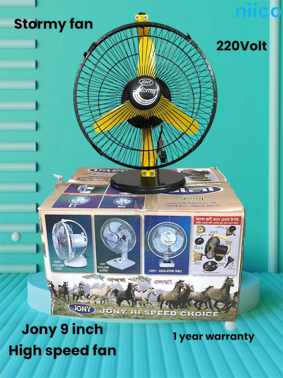 Picture of Jony 9 Inch 3 Pakaha Copper Motor Hi-Speed Fan with 1 year warranty Durable Product Life Time-15 Year