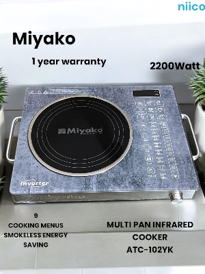 Picture of Miyako  Multi  Pan Infrared Cooker  Energy Savings & Smokeless  Capacity : 2200 Watt-Any Type Of Pan-1 Year Warranty-Model-ACT-102