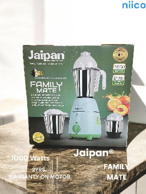 Picture of Jaipan Faimaly Mate 1000 WATTS Heavy Duty  MOTOR  Mixer Blender 3 Stainless Steel Jar 100 Percent Cooper Blender: (2 Year Warranty)