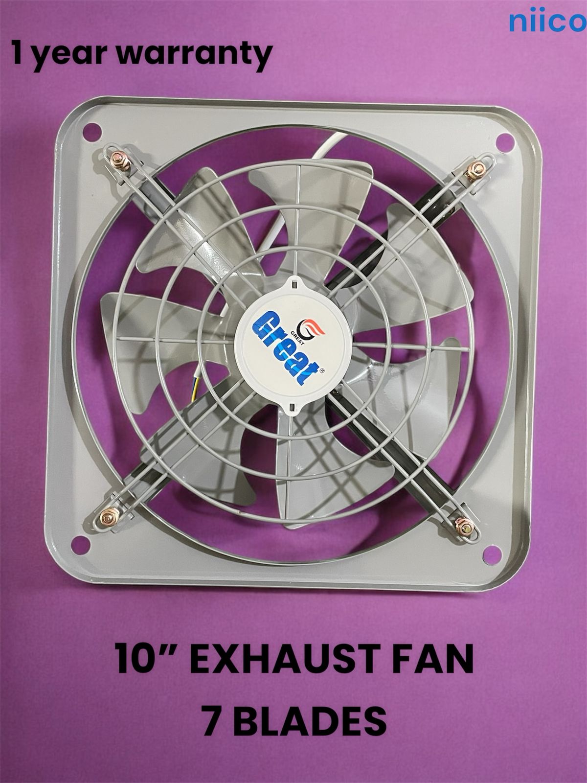 Picture of Exhaust Fan  Lonh Lasting  National Deluxe 10 inch 7 Blade Steel  Body & Pakha =1 Year warranty