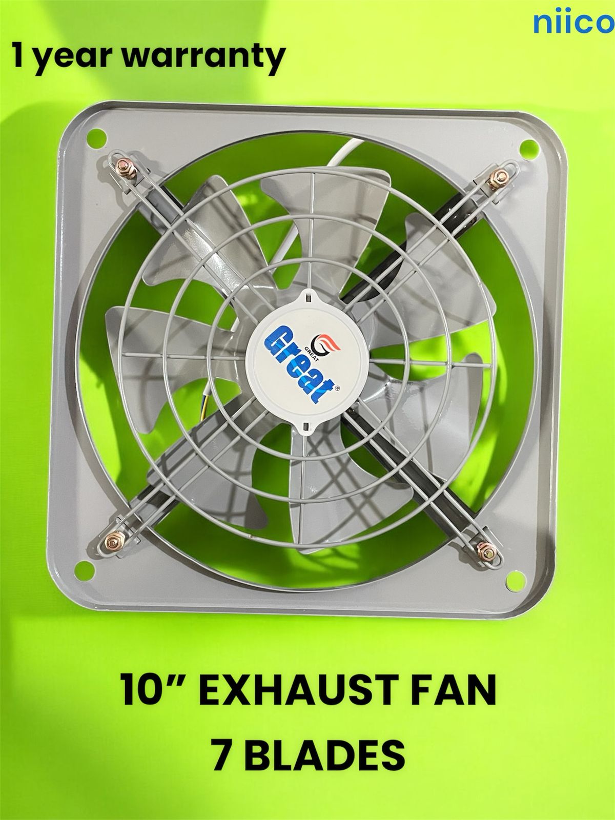 Picture of Exhaust Fan  Lonh Lasting  National Deluxe 10 inch 7 Blade Steel  Body & Pakha =1 Year warranty