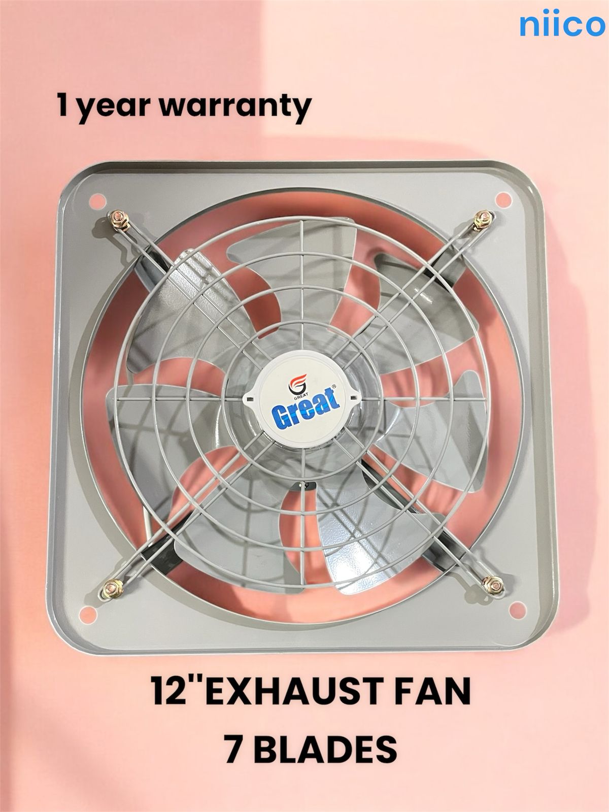 Picture of Exhaust Fan  Lonh Lasting  National Deluxe 12 inch 7 Blade Steel  Body & Pakha =1 Year warranty