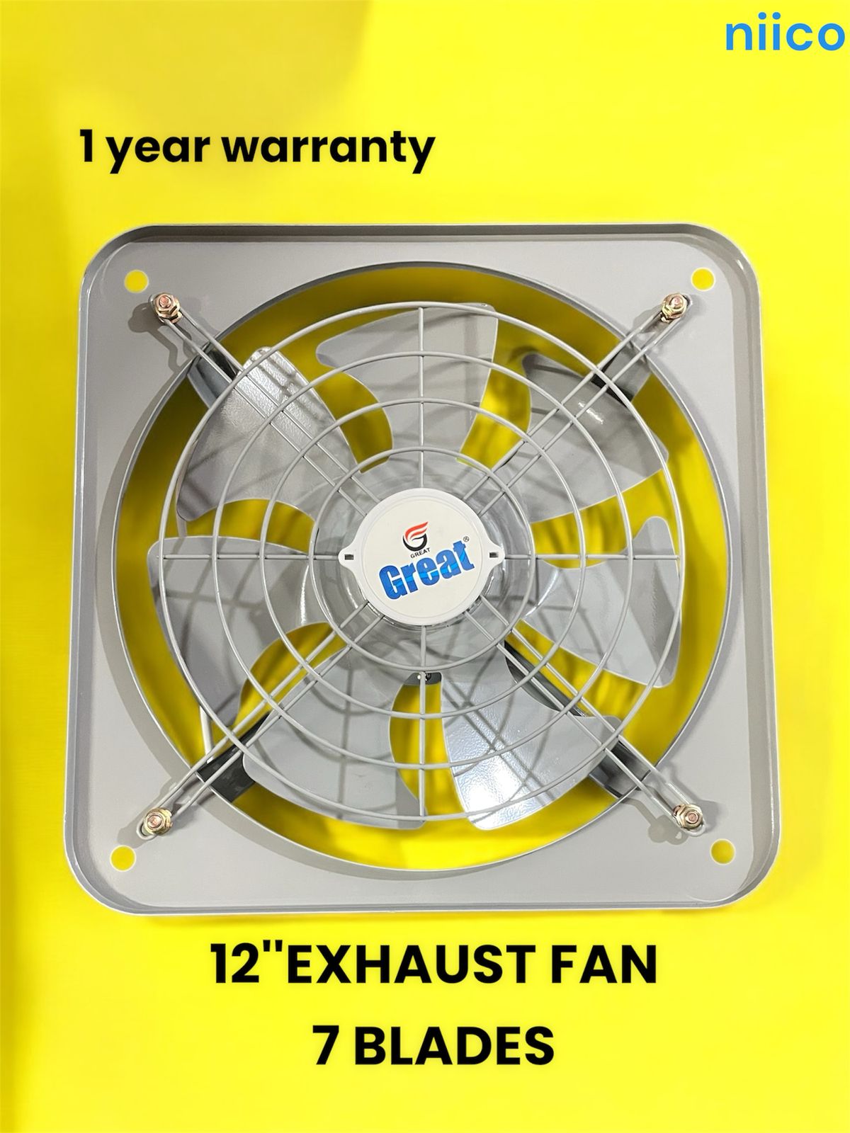 Picture of Exhaust Fan  Lonh Lasting  National Deluxe 12 inch 7 Blade Steel  Body & Pakha =1 Year warranty