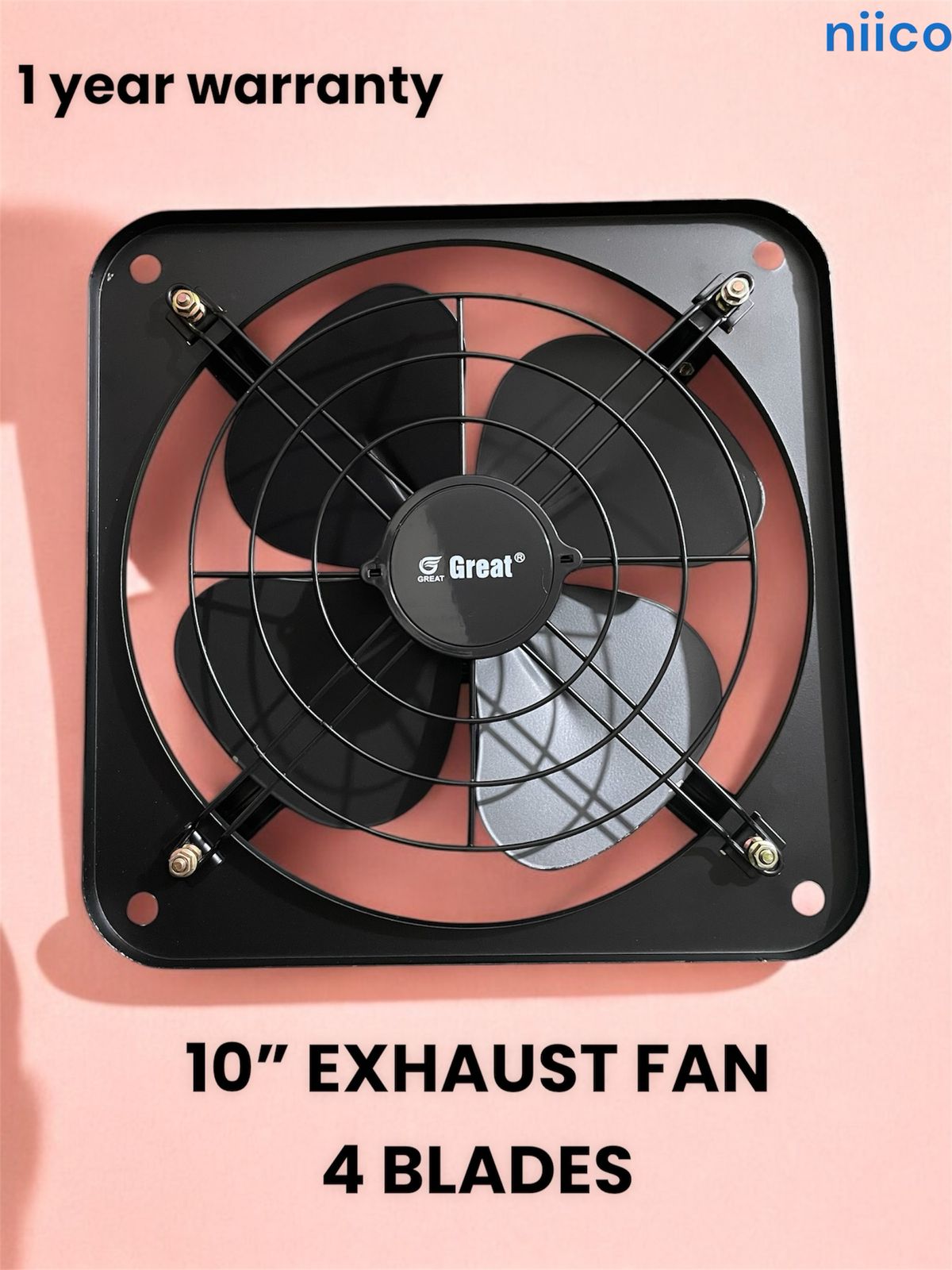 Picture of Exhaust Fan  Lonh Lasting  National Deluxe 10 inch 4 Blade Steel  Body & Pakha =1 Year warranty