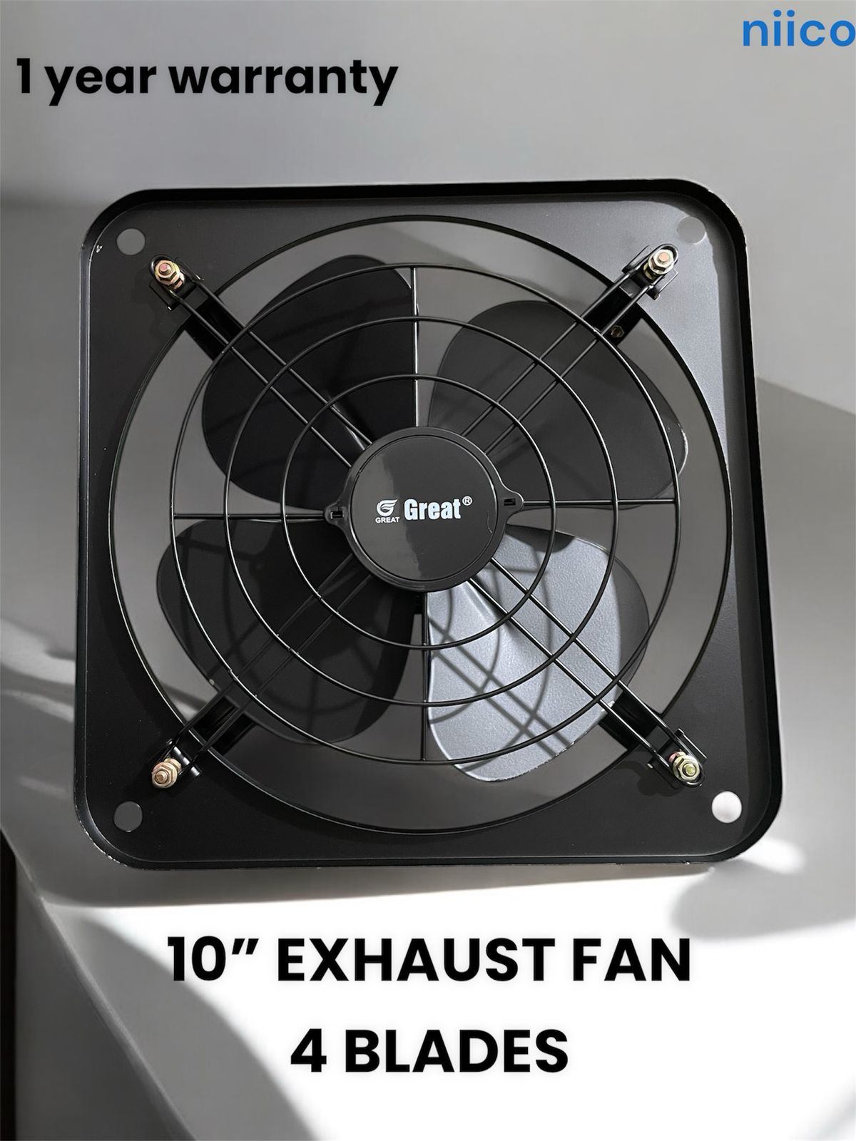 Picture of Exhaust Fan  Lonh Lasting  National Deluxe 10 inch 4 Blade Steel  Body & Pakha =1 Year warranty