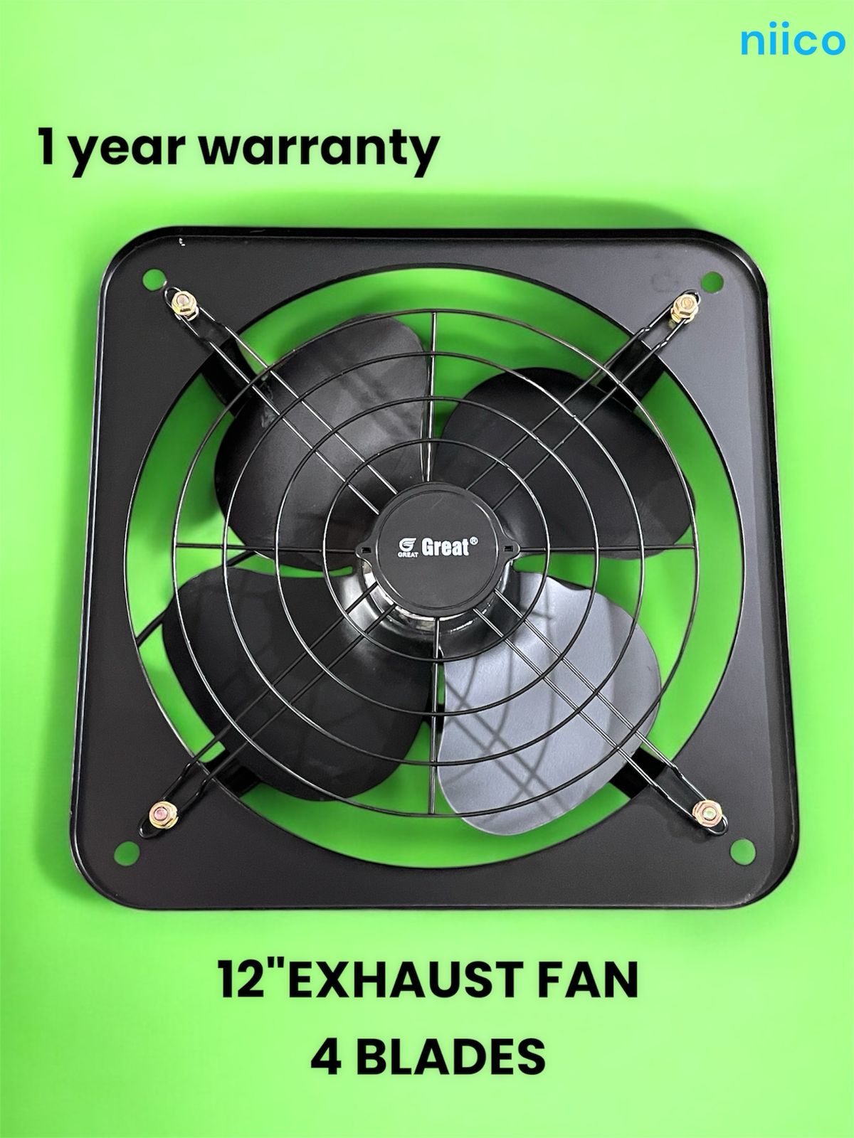 Picture of Exhaust Fan  Lonh Lasting  National Deluxe 12 inch 4 Blade Steel  Body & Pakha =1 Year warranty