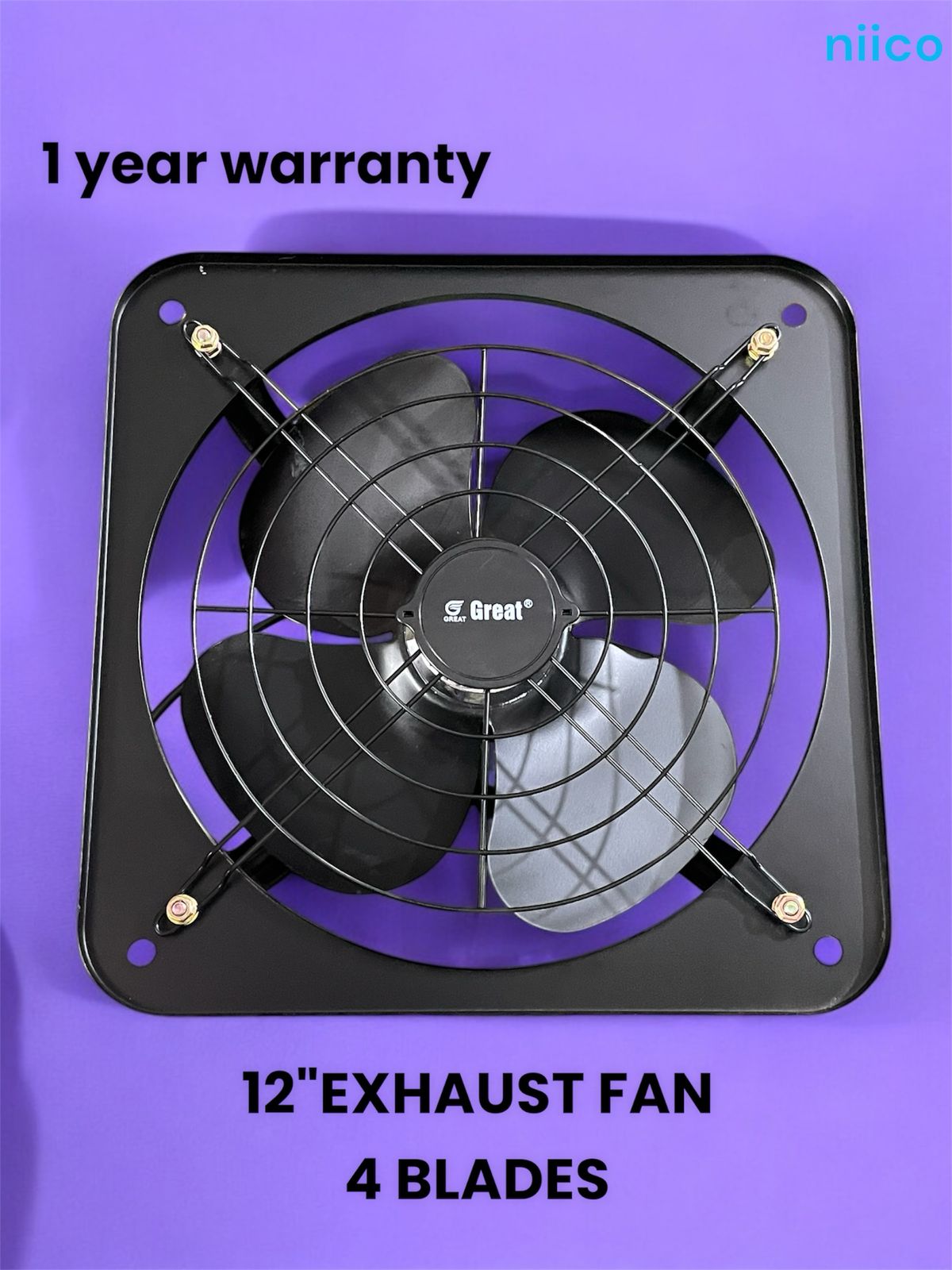 Picture of Exhaust Fan  Lonh Lasting  National Deluxe 12 inch 4 Blade Steel  Body & Pakha =1 Year warranty