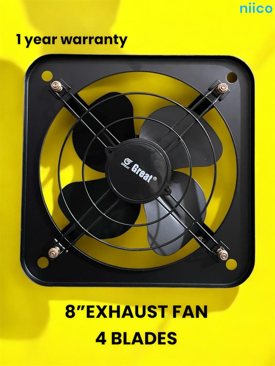 Picture of Exhaust Fan  Lonh Lasting  National Deluxe 8 inch 4 Blade Steel  Body & Pakha =1 Year warranty