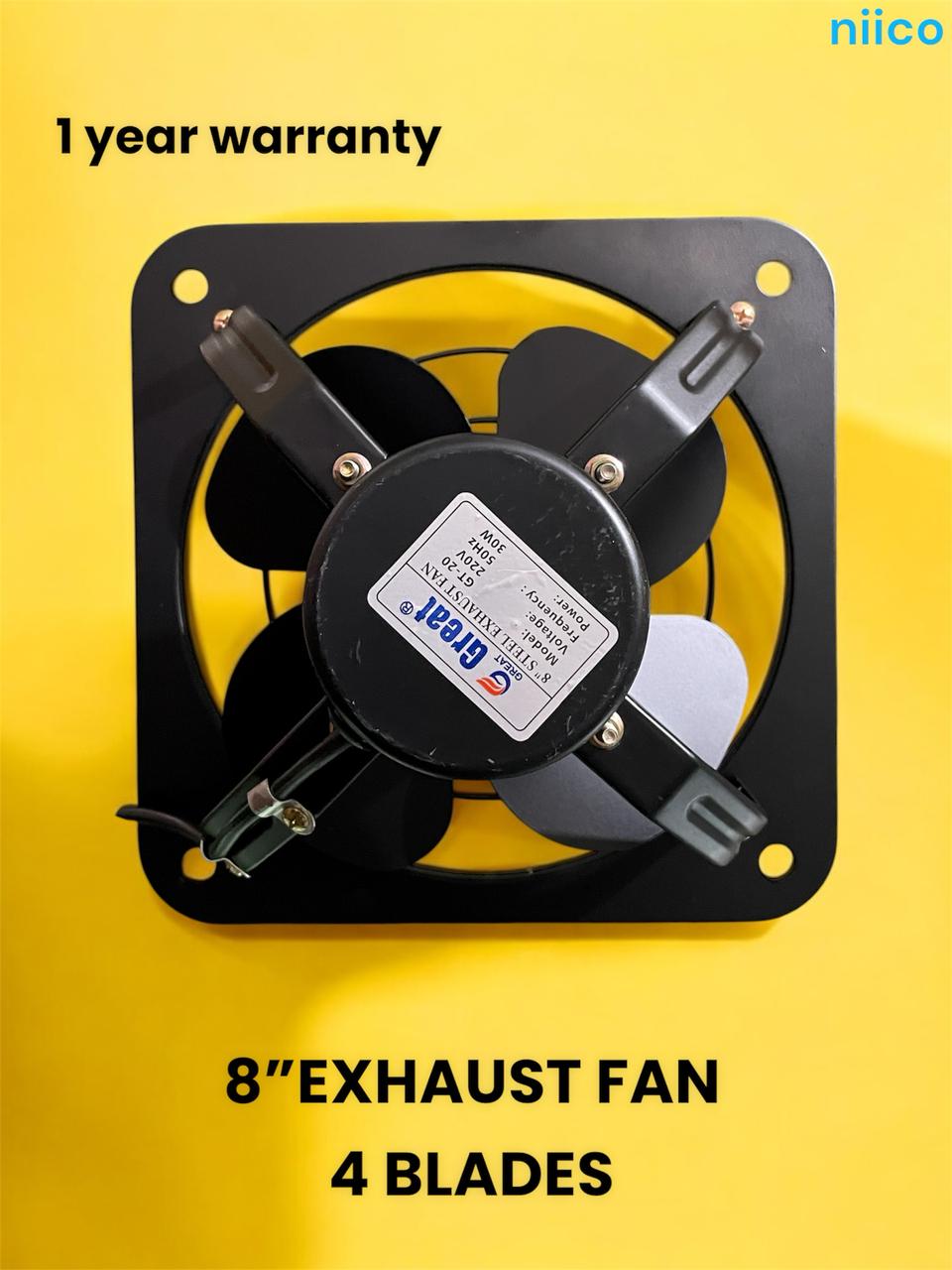 Picture of Exhaust Fan  Lonh Lasting  National Deluxe 8 inch 4 Blade Steel  Body & Pakha =1 Year warranty