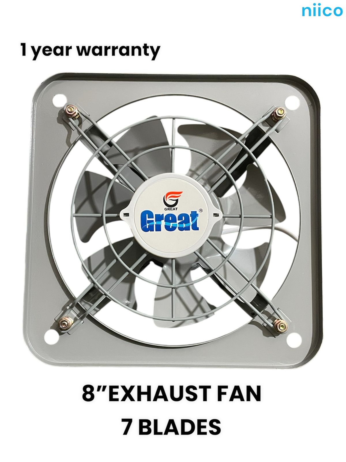 Picture of Exhaust Fan  Lonh Lasting  National Deluxe 8 inch 7 Blade Steel  Body & Pakha =1 Year warranty