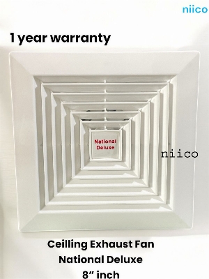 Picture of National Deluxe 8 inch Ceiling Exhust fan  =1 Year warranty Size(25X16X25.3 CM)